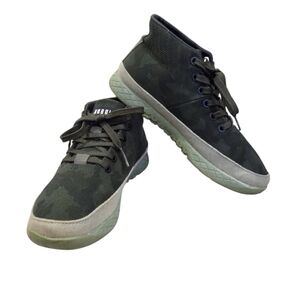 Nobull Womens Canvas Mid Trainer Sneakers 7.5 Forest Camo Green Activewear Shoes